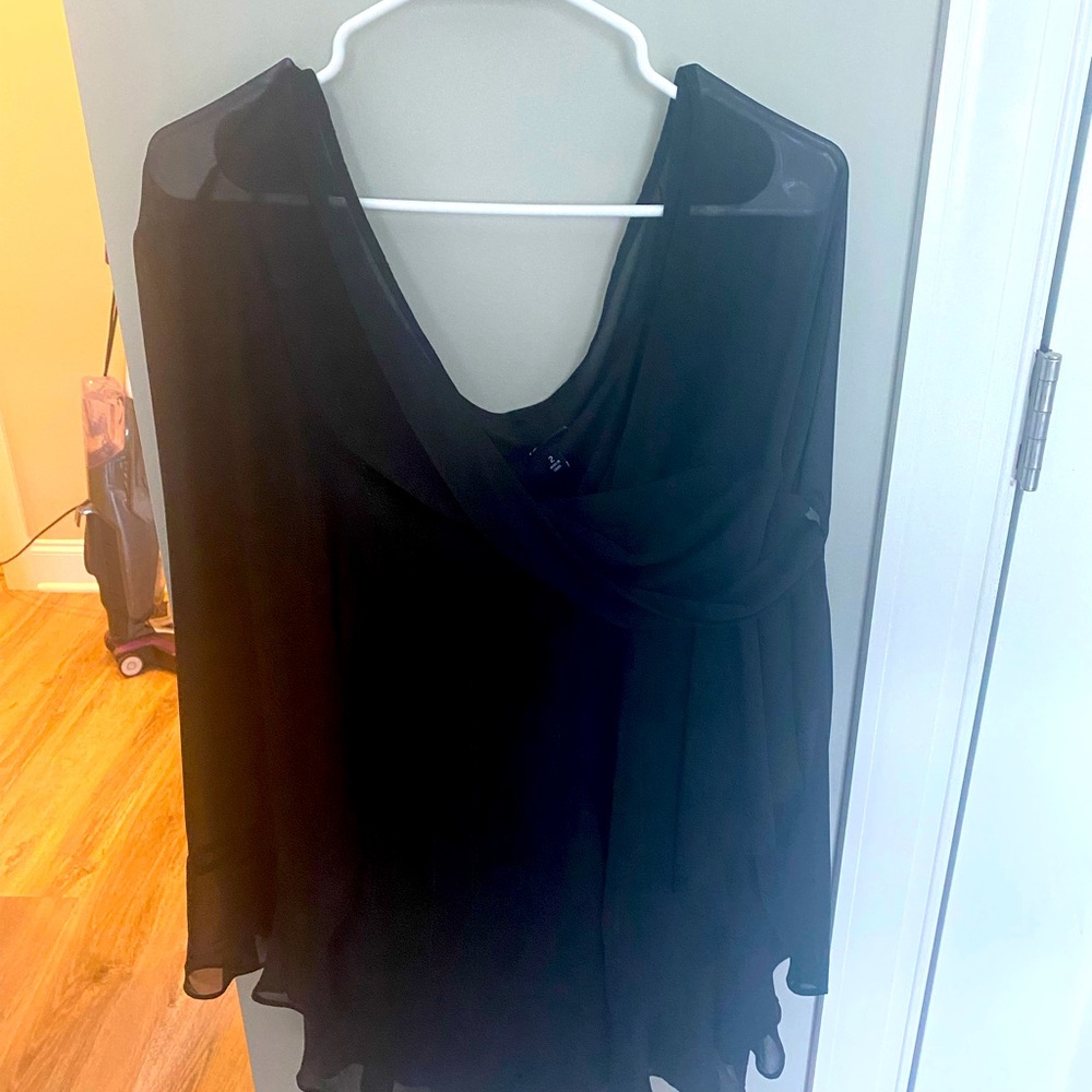 Torrid faux-wrap chiffon blouse with matching beaded cami